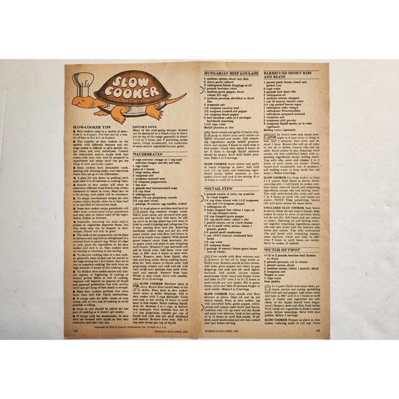 Woman's Day Collectors Cook Book Insert VTG Soups Stews Menus Lot of 4 - 60s 70s - Picture 4 of 6